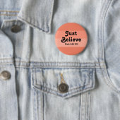 Christlicher Glaube glaubt Bibel Verse Lachs Button (Beispiel)