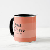 Christlicher Glaube glaubt Bibel Verse Lachs Tasse (Vorderseite Links)