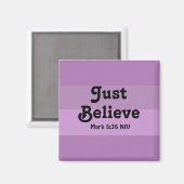Christlicher Glaube glaubt Bibelverse Lila Magnet (Vorderseite/Rückseite)