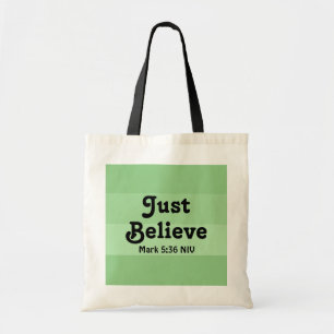 Christlicher Glaube glaubt nur Bibelverse Grün Tragetasche