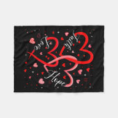 Christlicher Glaube Hoffnung Liebe Herzen Religiös Fleecedecke (Vorderseite (Horizontal))