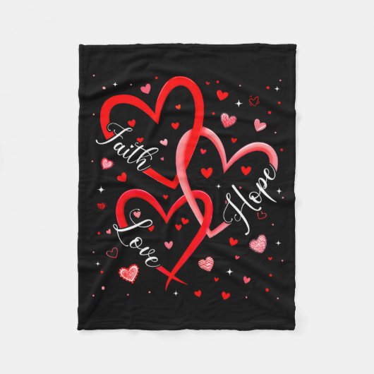 Christlicher Glaube Hoffnung Liebe Herzen Religiös Fleecedecke (Vorderseite)