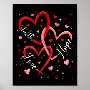 Christlicher Glaube Hoffnung Liebe Herzen Religiös Poster