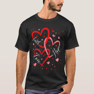Christlicher Glaube Hoffnung Liebe Herzen Religiös T-Shirt