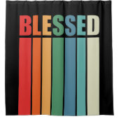 Christlicher Glaube Inspiration Zitat: Gesegnet Vi Duschvorhang (Vorderseite)