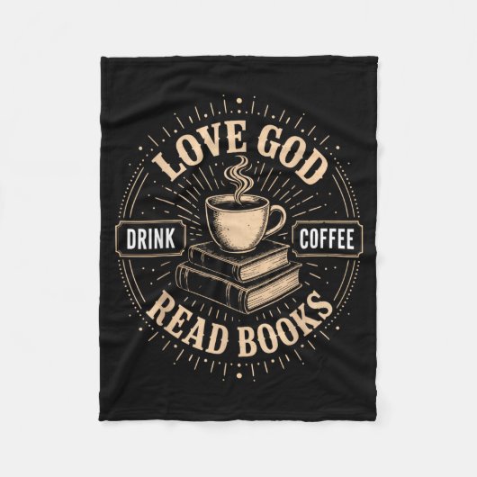 Christlicher Glaube Jesus Bücher Kaffee Gläubiger Fleecedecke (Vorderseite)
