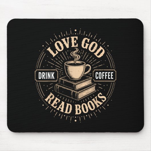 Christlicher Glaube Jesus Bücher Kaffee Gläubiger Mousepad (Vorne)