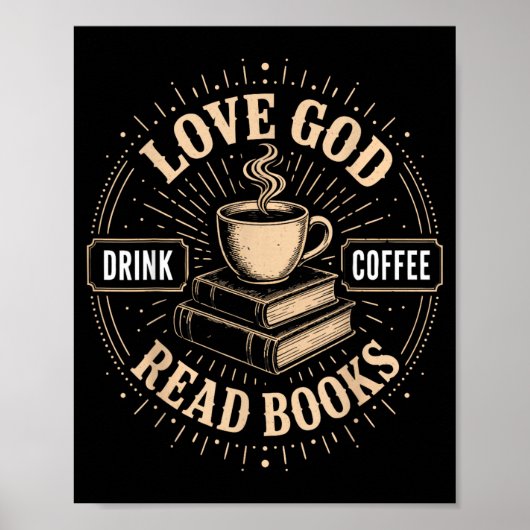 Christlicher Glaube Jesus Bücher Kaffee Gläubiger Poster (Vorne)
