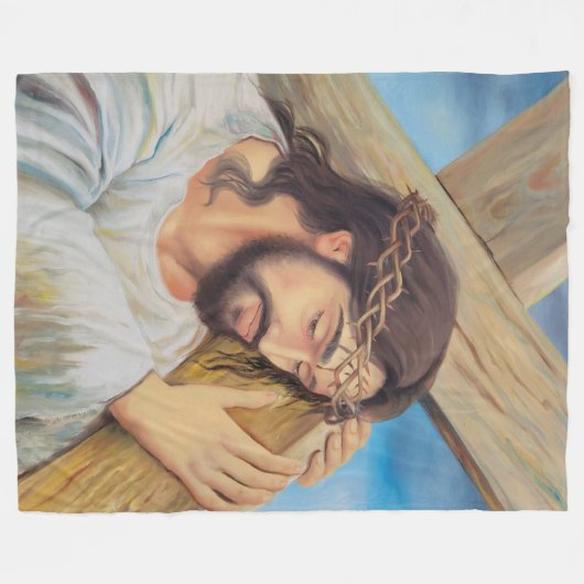 Christlicher Glaube Jesus Christus Fleecedecke (Vorderseite (Horizontal))
