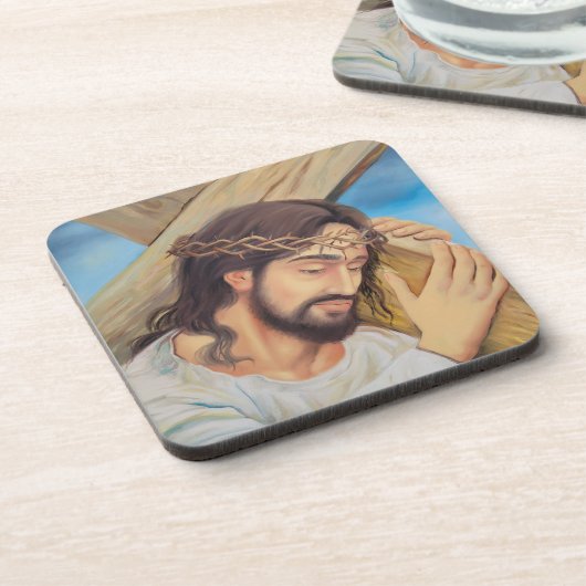 Christlicher Glaube Jesus Christus Getränkeuntersetzer (Linke Seite)