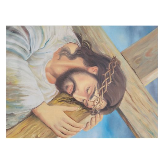 Christlicher Glaube Jesus Christus Tischdecke (Vorderseite (Horizontal))