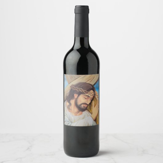 Christlicher Glaube Jesus Christus Weinetikett (Vorderseite)