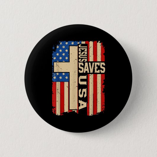 Christlicher Glaube Jesus Rette Amerika Patriotisc Button (Vorderseite)