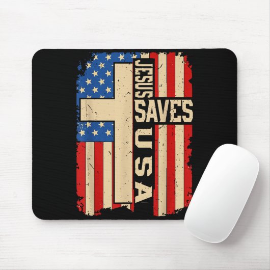 Christlicher Glaube Jesus Rette Amerika Patriotisc Mousepad (Mit Mouse)