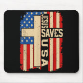 Christlicher Glaube Jesus Rette Amerika Patriotisc Mousepad (Vorne)