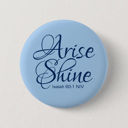 Christlicher Glaube kommt auf und blauer Shine-Bib Button (Vorderseite)