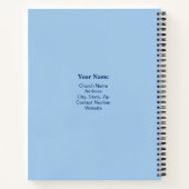 Christlicher Glaube kommt auf und blauer Shine-Bib Notizblock (Rückseite)