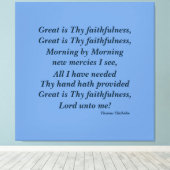 Christlicher Glaube Mauer Kunst Groß ist Deine Tre Leinwanddruck (Insitu (Holzboden))