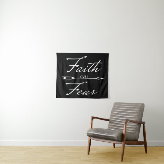 Christlicher Glaube über Angst Wandteppich (Beispiel (Horizontal))