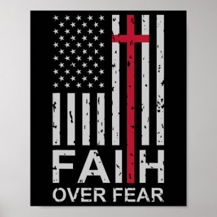 Christlicher Glaube über Furcht uns USA Amerikanis Poster