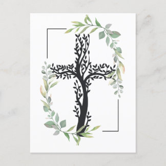 Christlicher Glaube | Überqueren mit Zweigen Postkarte