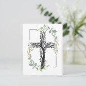 Christlicher Glaube | Überqueren mit Zweigen Postkarte (Stehend Vorderseite)