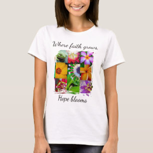 Christlicher Glaube wächst Blumen Collage Hoffnung T-Shirt