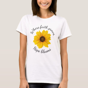 Christlicher Glaube wächst Gelbe Blumen Hoffnungsb T-Shirt