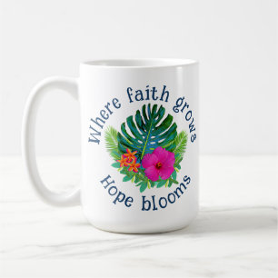 Christlicher Glaube wächst Tropische Florale Hoffn Kaffeetasse