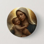 Christlicher Glaubens-Anstecker | Mutter Maria und Button (Vorderseite)