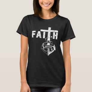 Christlicher Glaubenskreuz & Anker Vintage Glaube T-Shirt