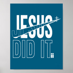 Christlicher Glaubenskreuz Jesus hat es getan  Poster