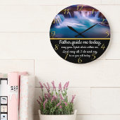 Christlicher Glaubenssatz mit Vater, führe mich Große Wanduhr