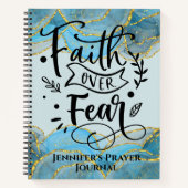 Christlicher Glaubenssatz Modernes Elegantes Blue Notizblock (Vorderseite)