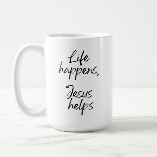 Christlicher Glaubenszitat Handgeschrieben Minimal Kaffeetasse (Links)