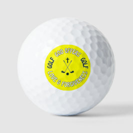 Christlicher Gott bietet Liebe Vergebung Cross Yel Golfball