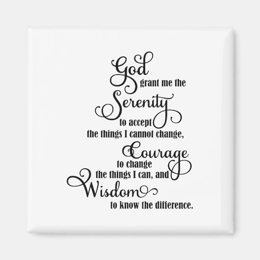 Christlicher Gott gibt mir die Gelassenheit, zu be Magnet (Vorne)