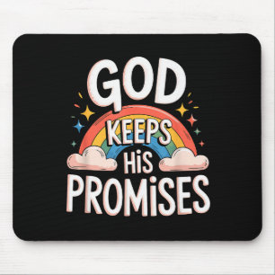 Christlicher Gott hält seine Versprechen Regenboge Mousepad