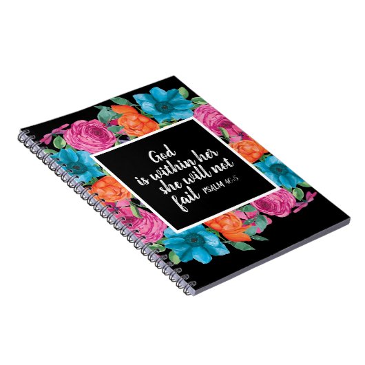 Christlicher Gott ist in ihrem farbenfrohen, blühe Notizblock (Rechte Seite)