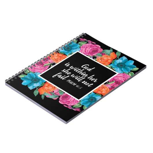 Christlicher Gott ist in ihrem farbenfrohen, blühe Notizblock (Linke Seite)