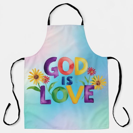 Christlicher Gott ist Liebe farbenfrohe Blume Zita Schürze (Vorderseite)