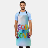 Christlicher Gott ist Liebe farbenfrohe Blume Zita Schürze (Getragen)