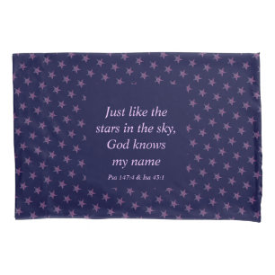 Christlicher GOTT KENNT MEIN NAMEN Sparkle Stars Kissenbezug