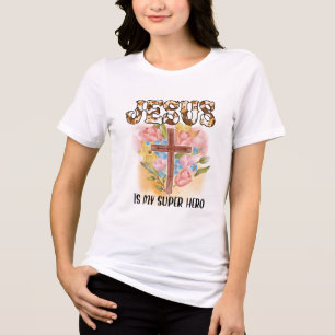 Christlicher Gott Maßgeschneiderter Jesus rettet Tri-Blend Shirt