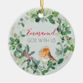 Christlicher Gott mit uns Eleganter Weihnachtskran Keramik Ornament (Vorne)