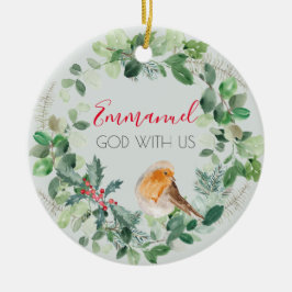 Christlicher Gott mit uns Eleganter Weihnachtskran Keramik Ornament
