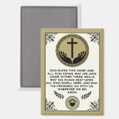 Christlicher Haussegen Magnet (Vorderseite/Rückseite)