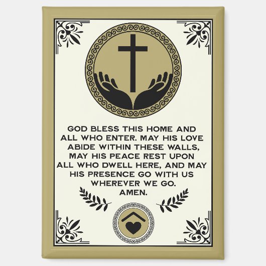 Christlicher Haussegen Magnet (Vorderseite)