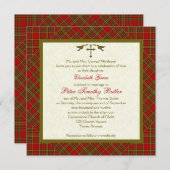 Christlicher Herbst Karierter Platz Hochzeitsempfa Einladung (Vorne/Hinten)