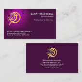 Christlicher Ichthus Fisch Royal Lila Waters Pasto Visitenkarte (Vorne/Hinten)